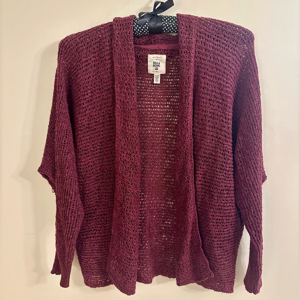 🔥🔥 BILLABONG Burgundy Open Knit Cardigan